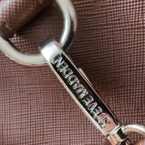 Steve Madden Mini Bjacki-L Brown/Black Monogrammed Backpack. - Picture 8 of 11